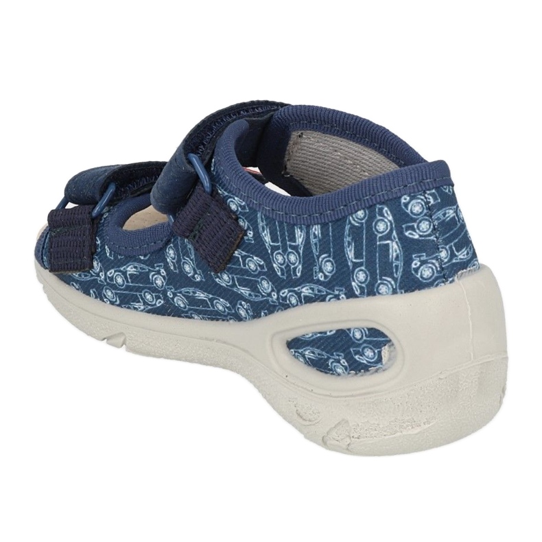 Pantuflas infantiles befado de pu con velcro 065P165 azul marino y rojo 2