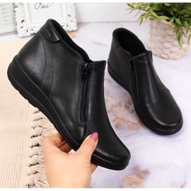 Cómodas botas negras de piel Helios 642 negro 3