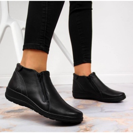 Cómodas botas negras de piel Helios 642 negro 2