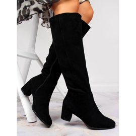Botas negras de mujer Sergio Leone cálidas en el poste. negro 1