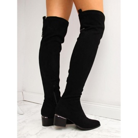 Botas mosqueteras mujer eVento de ante negro 3