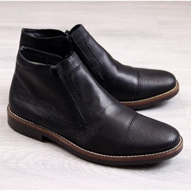Rieker 35381-00 botas de cuero aisladas para hombre negro 3