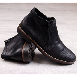 Rieker 35381-00 botas de cuero aisladas para hombre negro 4