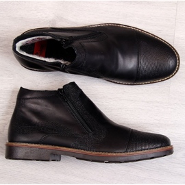Rieker 35381-00 botas de cuero aisladas para hombre negro 5