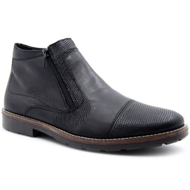 Rieker 35381-00 botas de cuero aisladas para hombre negro 2