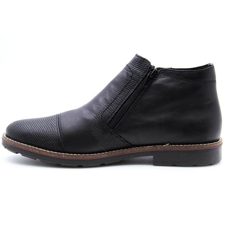 Rieker 35381-00 botas de cuero aisladas para hombre negro 1