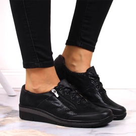 Zapatos piel brillo negro Helios 334 5