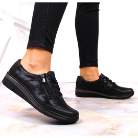 Zapatos piel brillo negro Helios 334 6