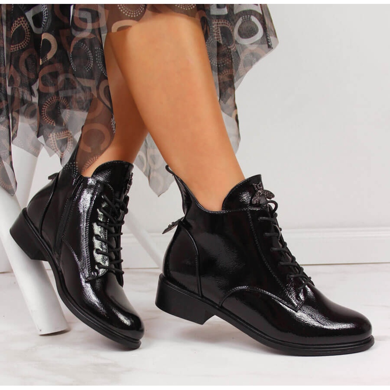 Botines mujer Filippo charol negro insulado negro 1