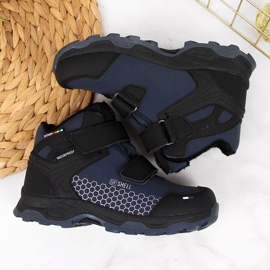 Botas de nieve para niño, impermeables con velcro, azul marino American Club 3