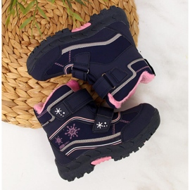 Botas nieve niña impermeable American Club azul marino velcro 2