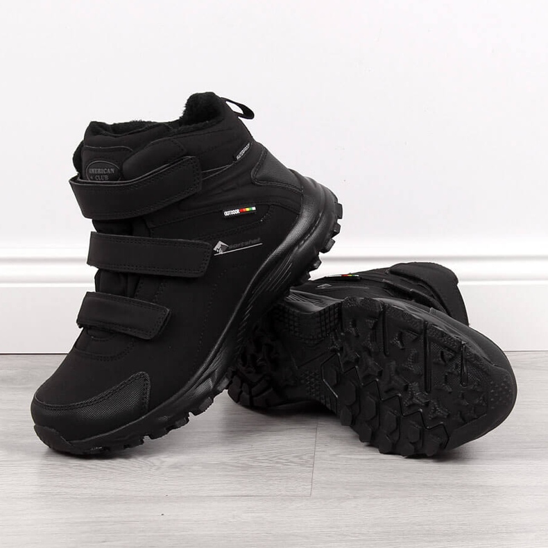 Zapatos de trekking impermeables con velcro American Club negros 1
