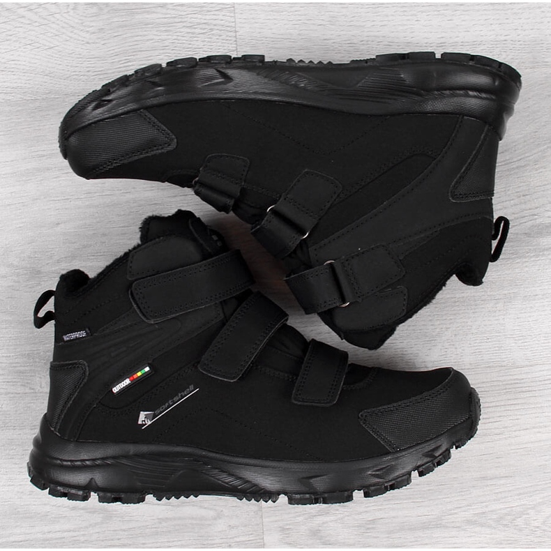 Zapatos de trekking impermeables con velcro American Club negros 2