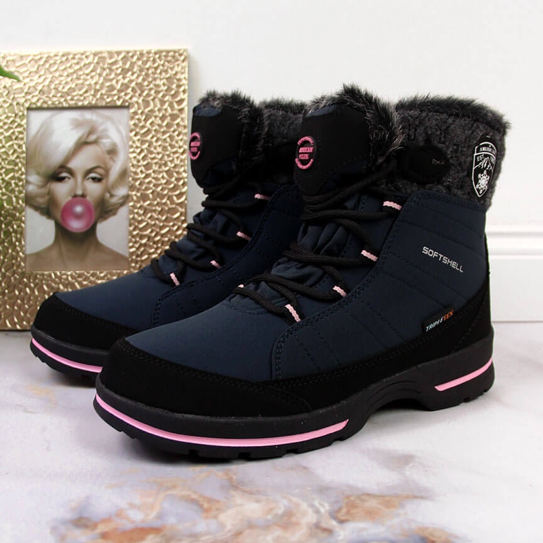 Botas de nieve impermeables azul marino American Club para niña 2