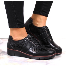 Zapatos de cordones en piel negra para mujer Filippo negro 6