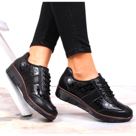 Zapatos de cordones en piel negra para mujer Filippo negro 5
