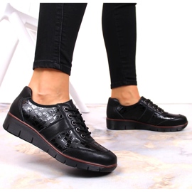 Zapatos de cordones en piel negra para mujer Filippo negro 7