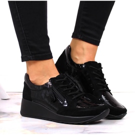 Zapatos mujer de piel con cuña T.Sokolski negro 7