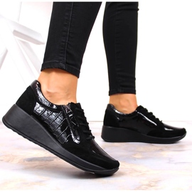 Zapatos mujer de piel con cuña T.Sokolski negro 5