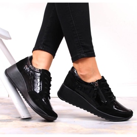 Zapatos mujer de piel con cuña T.Sokolski negro 6