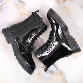 Botas de mujer de piel de charol negro con aislamiento Big Star negro KK274489 3
