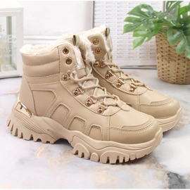 News Botas de nieve mujer plataforma con pelo beige NOVEDADES 2