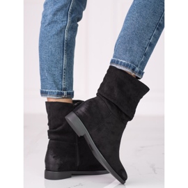 Botas de mujer de ante con cuña Shelovet negro 2