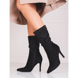Elegantes botas de mujer con tacón Shelovet. negro 2