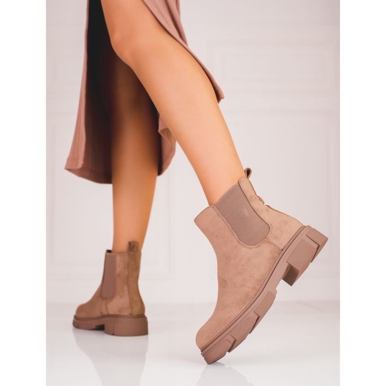 Botines Jodhpur de mujer Shelovet beige de ante 1