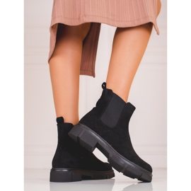 Botines Shelovet de ante negro para mujer 1