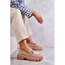 FB2 Zapatos brogue de mujer con adorno Beige Leeza H8-257 2