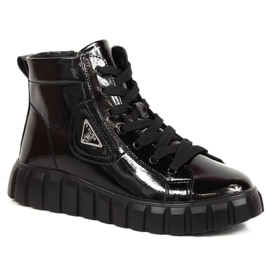 Botines de charol sobre plataforma Filippo W PAW382 negro 5