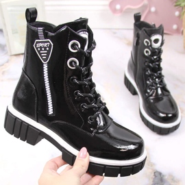 S.Barski Botas lacadas negras con aislamiento para niñas de S. Barski negro 1 S.Barski Botas lacadas negras con aislamiento para niñas de S. Barski negro 1