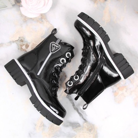 S.Barski Botas lacadas negras con aislamiento para niñas de S. Barski negro 3