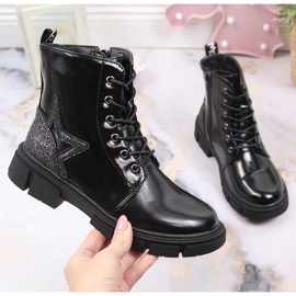 Botines NEWS negros, lacados, insulados negros para niña 1
