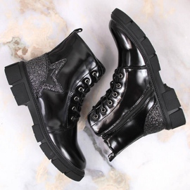 Botines NEWS negros, lacados, insulados negros para niña 4