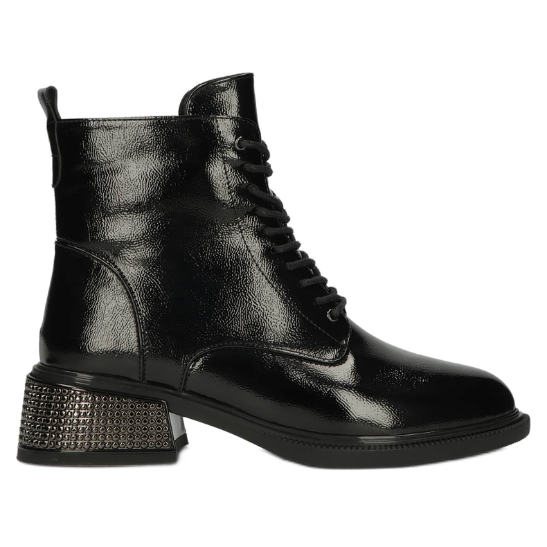 Botas aislantes de charol con tacones aislantes decorativos Filippo W PAW384 negro 1