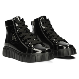 Botines de charol sobre plataforma Filippo W PAW382 negro 3