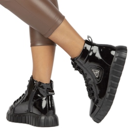 Botines de charol sobre plataforma Filippo W PAW382 negro 4