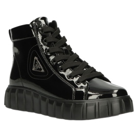 Botines de charol sobre plataforma Filippo W PAW382 negro 1