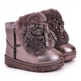 Botas De Nieve Para Niños Con Pelo Gris Oscuro Aurora 20228-1B/2B 3 Botas De Nieve Para Niños Con Pelo Gris Oscuro Aurora 20228-1B/2B 3