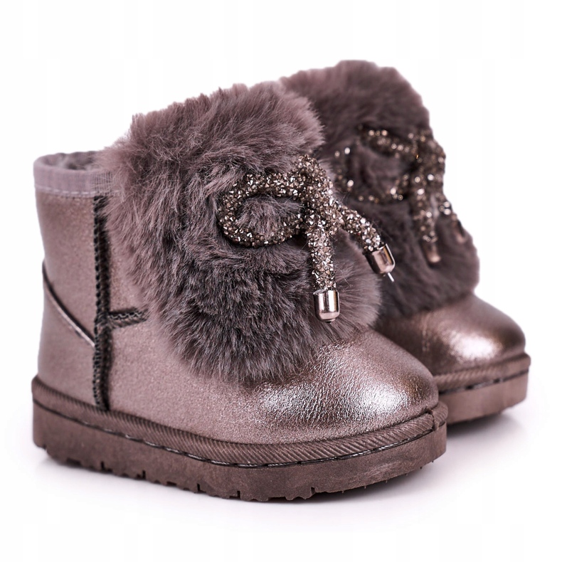 Botas De Nieve Para Niños Con Pelo Gris Oscuro Aurora 20228-1B/2B 3 Botas De Nieve Para Niños Con Pelo Gris Oscuro Aurora 20228-1B/2B 3