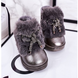 Botas De Nieve Para Niños Con Pelo Gris Oscuro Aurora 20228-1B/2B 2 Botas De Nieve Para Niños Con Pelo Gris Oscuro Aurora 20228-1B/2B 2