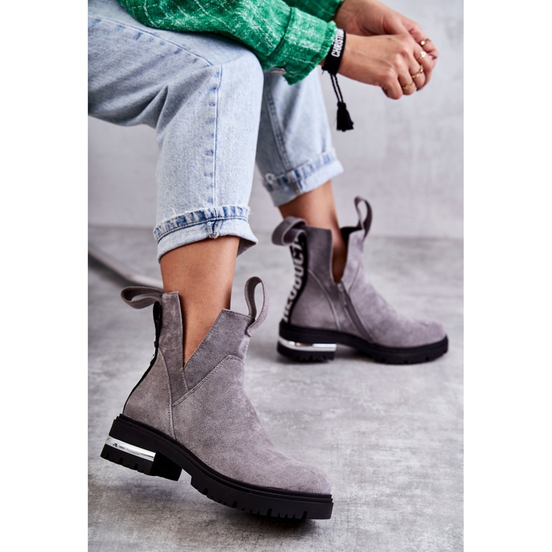 PS1 Botas Ante Con Recortes Gris Elvera NC1278 2 PS1 Botas Ante Con Recortes Gris Elvera NC1278 2
