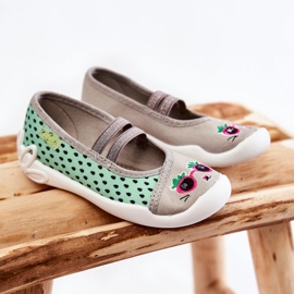 BEFADO S.A. Zapatillas de Casa de la Bailarina Befado Gatito 116X304 Verde-Gris 1