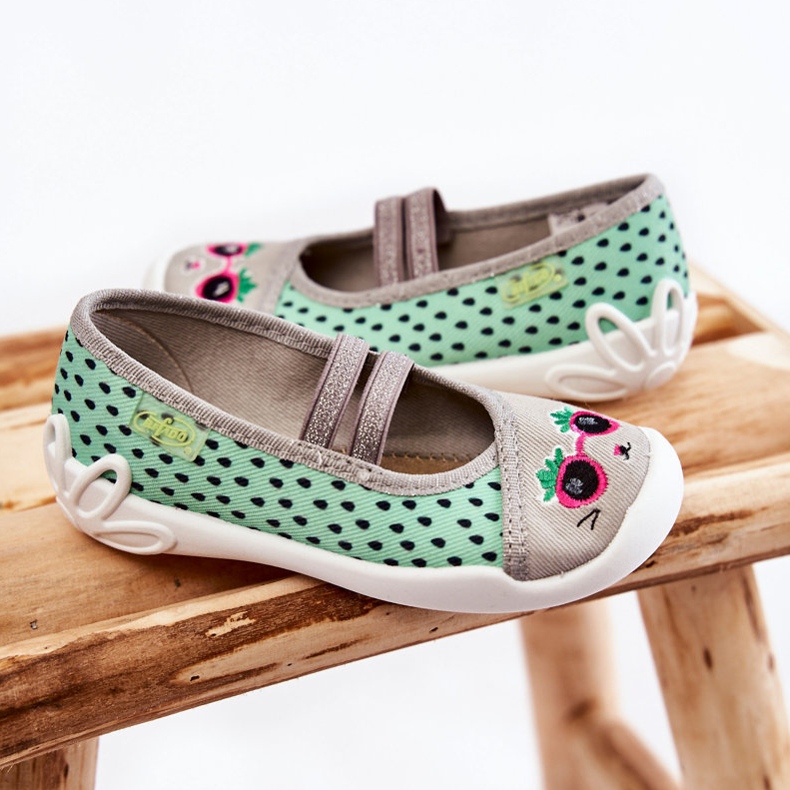 BEFADO S.A. Zapatillas de Casa de la Bailarina Befado Gatito 116X304 Verde-Gris 2