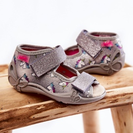 BEFADO S.A. Sandalias Con Velcro Unicornio Befado 342P044 Gris 4