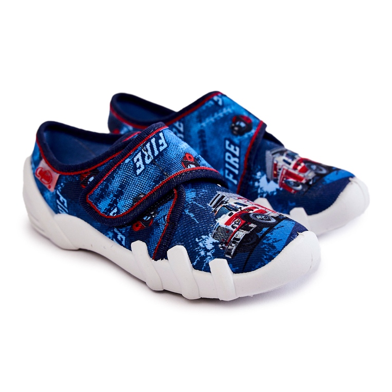 BEFADO S.A. Pantuflas Befado Velcro Camión Bomberos 273X309 Azul Marino 1