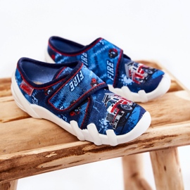 BEFADO S.A. Pantuflas Befado Velcro Camión Bomberos 273X309 Azul Marino 3
