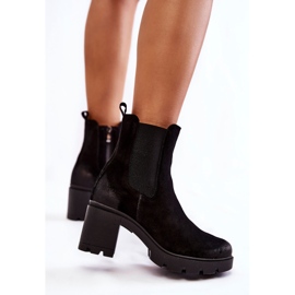 Botas De Mujer De Ante En La Plataforma Martine Negra negro 4